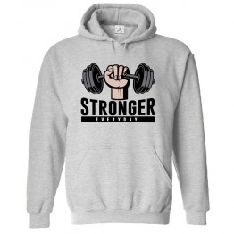 Stronger Everyday With Dumbbells Kids And Adults Pullover Hooded Sweatshirt 			 									 									